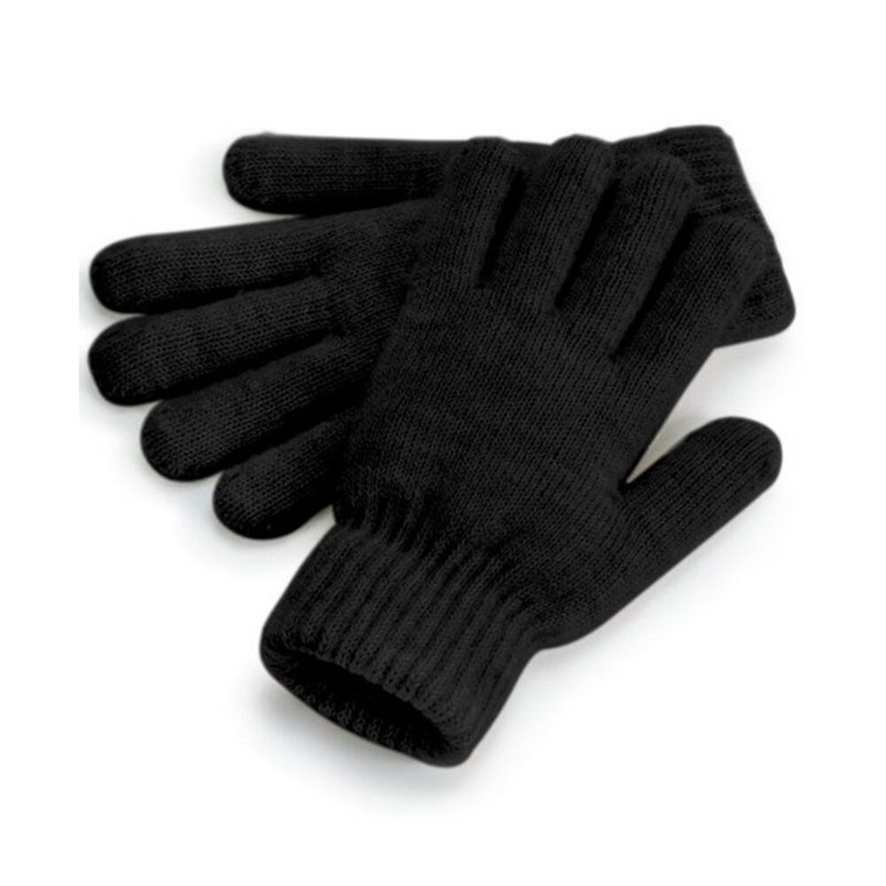 Beechfield Womens/Ladies Ribbed Cuff Gloves / Black